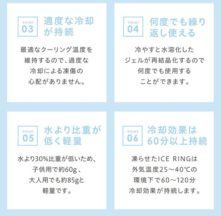(ミント)ICE RING アイスリング ネッククーラー 結露しない 繰り返し使える オトナ A3GG172 Mサイズ suo クールリング 保冷剤 暑さ対策 大人用 おとな用(代引不可)【メール便（ゆうパケット）】