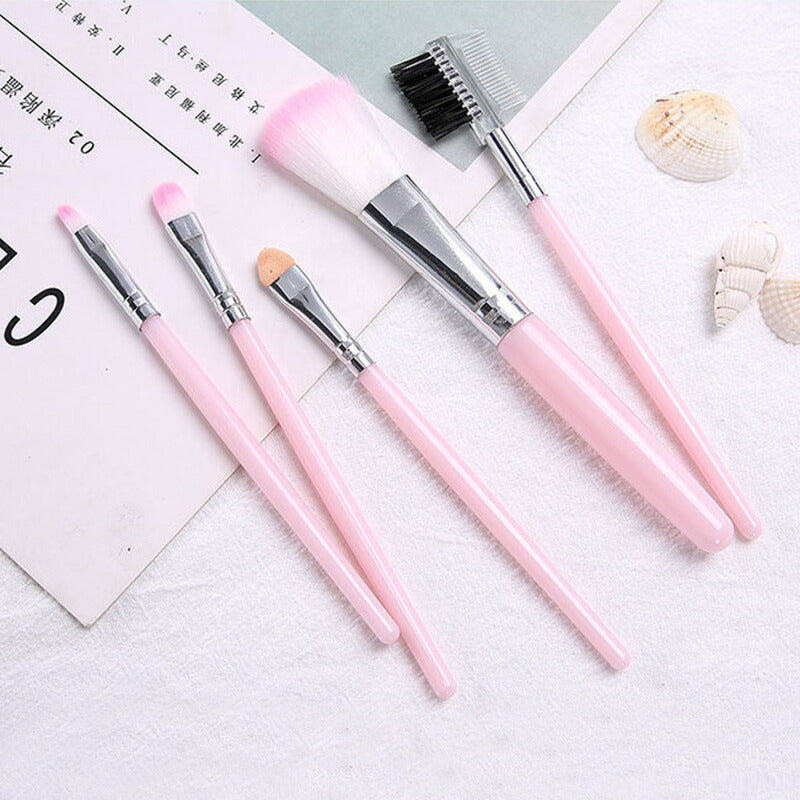 メイクブラシ 5本セット ピンクpink 化粧ブラシ ファンデーション コンシーラー フェスパウダー チーク リップ アイシャドウチップ 眉毛 用ブラシ