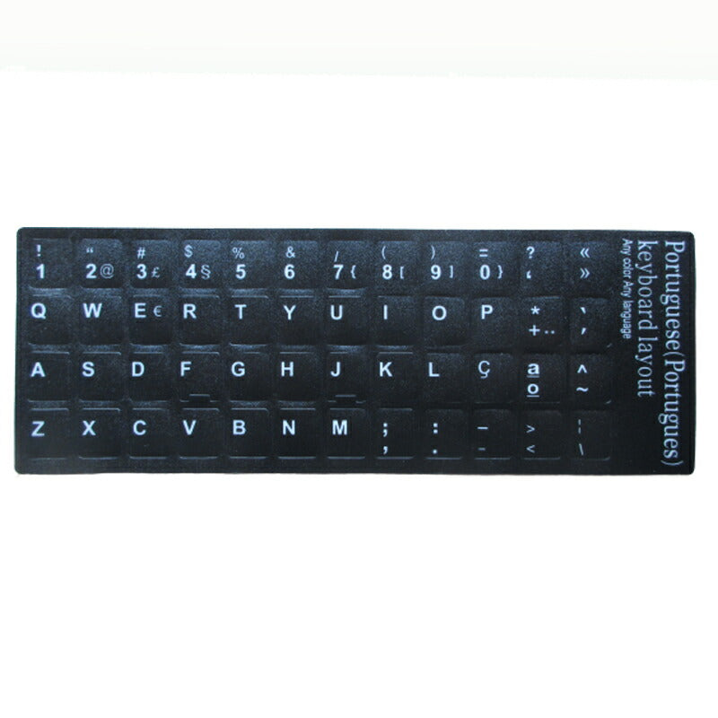ポルトガル語 キーボードシール Portuguese keyboardパソコン PC 鍵盤 修理 消えた文字を復活 JIS 黒地白文字 キーボードラベル ステッカー ポイント消化