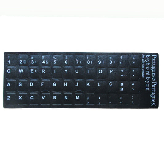 ポルトガル語 キーボードシール Portuguese keyboardパソコン PC 鍵盤 修理 消えた文字を復活 JIS 黒地白文字 キーボードラベル ステッカー ポイント消化