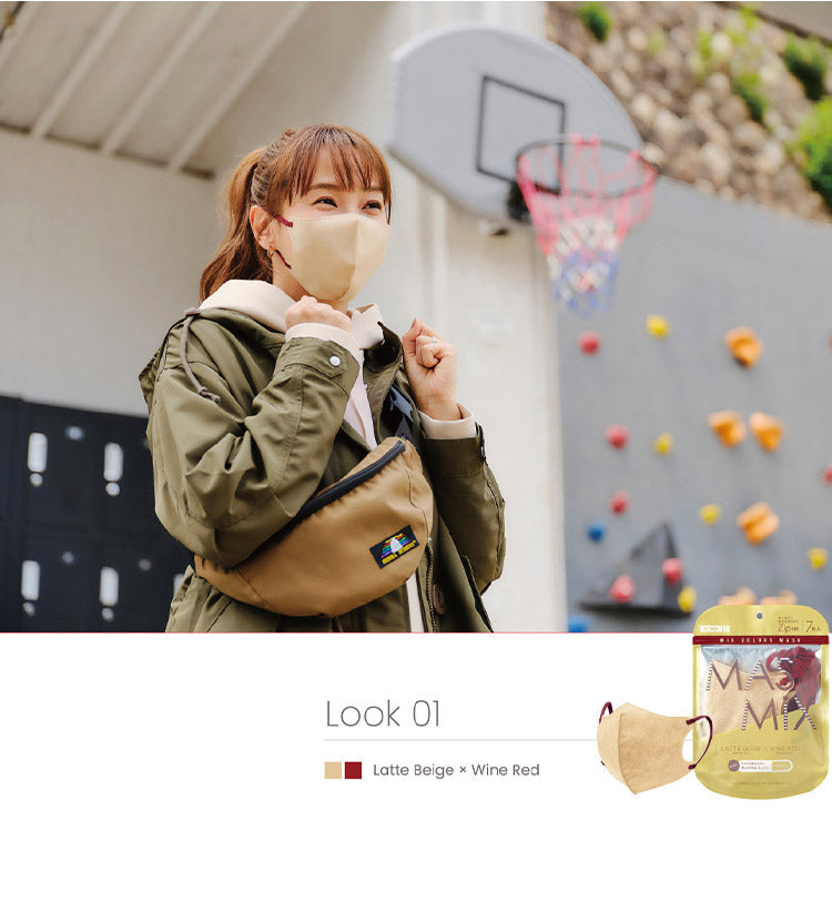 (ライトグレーxブラック)MASMIX 7枚入 マスク マスミックス カラーマスク ツートン ツートンマスク 川本産業 おしゃれ ツートンカラー(代引不可)【メール便配送】【送料無料】