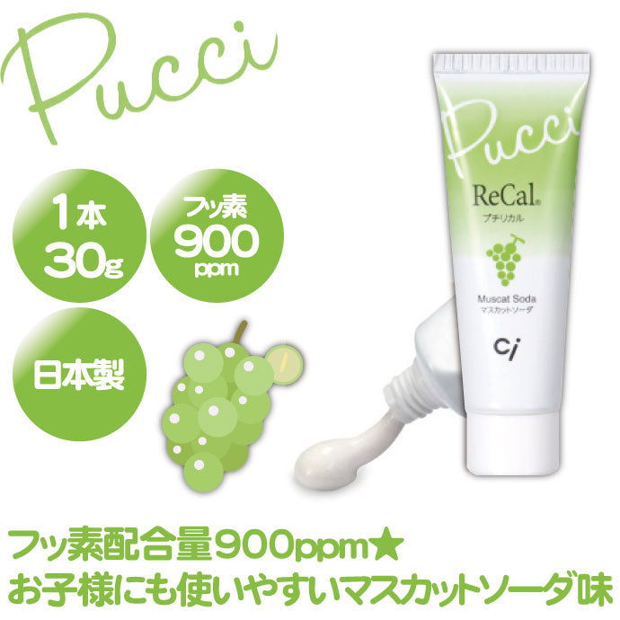 リカル親子セット パパ・ぼくセット プチリカル マスカット 1本(30g) 【フッ素900ppm】 リカル(フッ素入りジェル歯磨き剤) トゥミント 1本(70g)【フッ素1450ppm】2本セット【メール便送料無料】