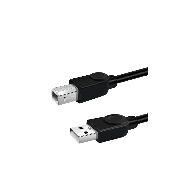 プリンター用USB-AtoBケーブル 5m USB2.0 コード5メートル USBAオスtoメUSBBオス データ転送 パソコン スキャナー 複合機 有線接続 コネクタ キャノン 黒色