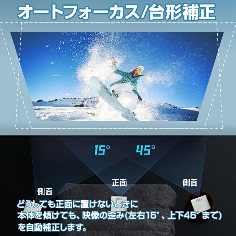 プロジェクター本体 家庭用 小型 10000ルーメン 自動フォーカス セミナー ビジネス 大画面 5G対応 台形補正 1080P ホームシアター Wi-Fi Bluetooth対応