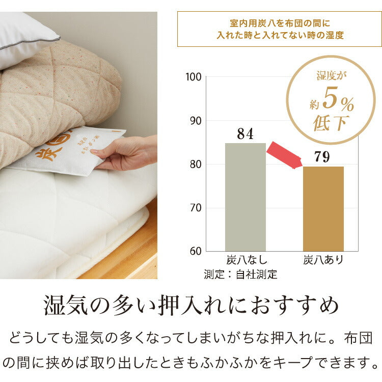 炭八 スマート小袋 1個脱臭炭 脱臭剤 消臭剤 インテリア 繰り返し使える調湿木炭 出雲カーボン 出雲屋炭八(代引不可)【メール便配送】【送料無料】
