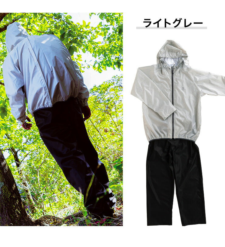 (3L/ダークグレー)THE ROOTS レインスーツ リュック対応 上下セット リュックインレインスーツ レディース メンズ 収納袋付き 防水 撥水 耐水 梅雨 通勤 通学 自転車 フェス レインウェア レインコート カッパ 雨合羽 雨具 【送料無料】