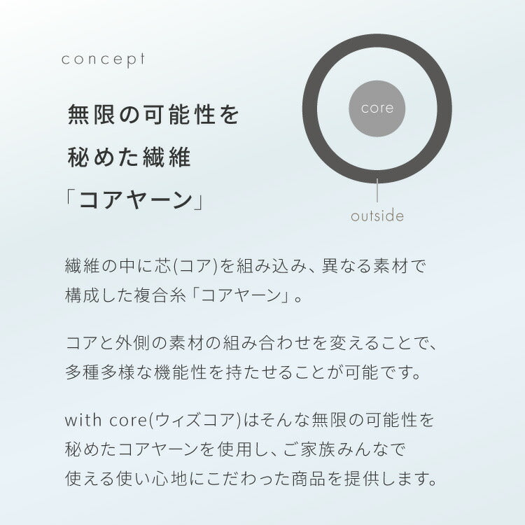 (カラー：ライトグレー/サイズ：セミダブル)with core コアヤーン 敷パッド セミダブル 120×200cm 枕パッド付 接触冷感 持続冷感 Q-MAX0.46 吸水速乾 洗える ナイロン ポリエチレン コアヤーン繊維 敷布団 ウィズコア【送料無料】