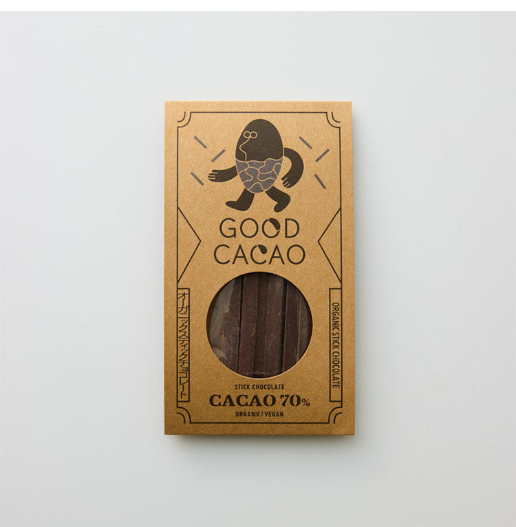 GOOD CACAO オーガニックスティックチョコ2種 アーモンドミルク&カカオ70% ラッピングギフト プチギフト