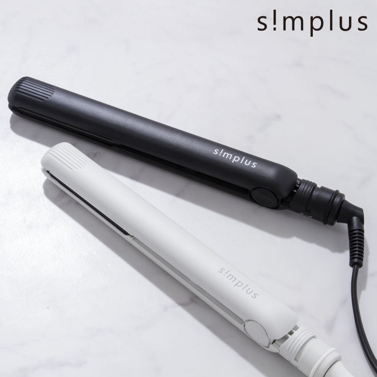 (ホワイト)ヘアアイロン マイナスイオン ストレート プロ仕様230℃ 海外対応 24mm 専用ポーチ付 simplus SP-RHST02 ストレートアイロン【送料無料】