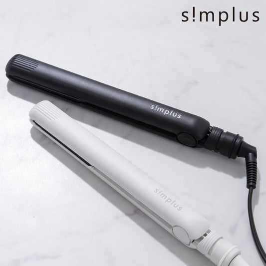 (ホワイト)ヘアアイロン マイナスイオン ストレート プロ仕様230℃ 海外対応 24mm 専用ポーチ付 simplus SP-RHST02 ストレートアイロン【送料無料】