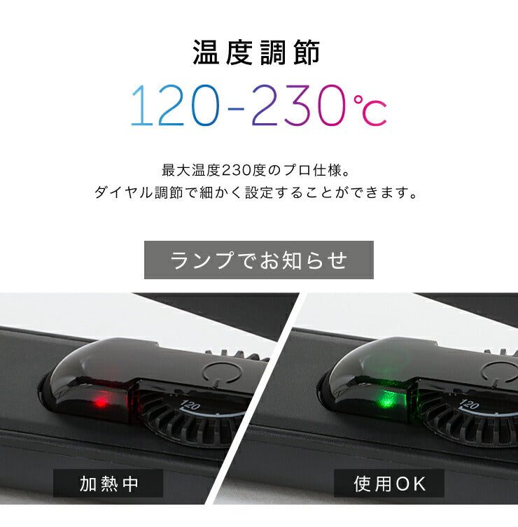 (ホワイト)ヘアアイロン マイナスイオン ストレート プロ仕様230℃ 海外対応 24mm 専用ポーチ付 simplus SP-RHST02 ストレートアイロン【送料無料】