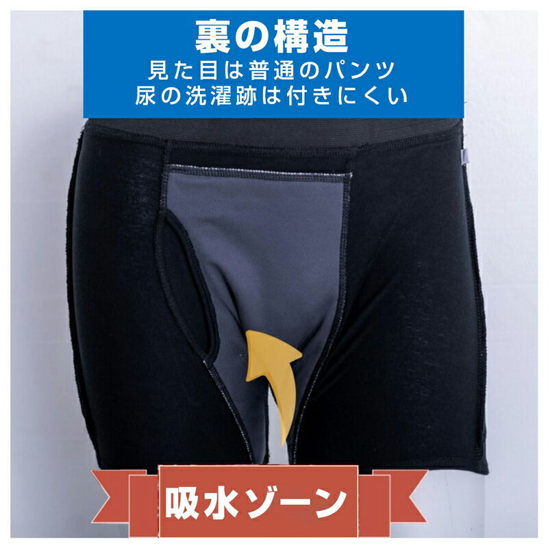 失禁パンツ グレー 3XL 3枚セット 男 メンズ 尿漏れ パンツ 漏れない 介護 ボクサー トランクス 高齢者 シニア 大人 中失禁 重失禁 200cc 大容量 吸収 コットン 綿 通気性