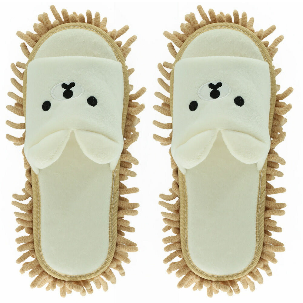 スリッパ クリーム XS モップスリッパ 前開き かわいい 子供 大人 レディース メンズ ジュニア 女性 男性 床掃除 ファミリー カップル用 室内 履物 床拭き 静音 家族でお揃い