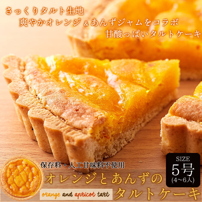 オレンジ と あんず の タルト ケーキ5号 甘酸っぱい味わいと香ばしいタルト生地が絶妙!!ネコポス
