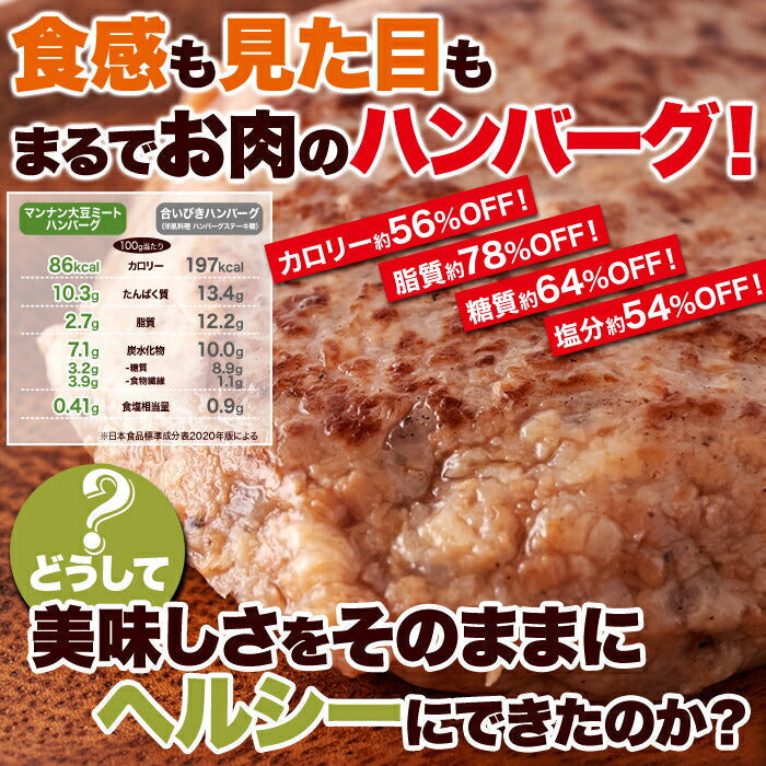 100％植物由来の新感覚 ハンバーグ !!マンナン大豆 ミートハンバーグ 90g×3袋 メール便