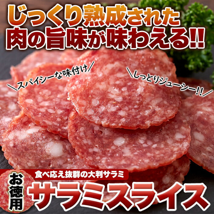 【3人シェア買いでお得】【お徳用】大判サラミ サラミ スライス 120g食べ応え抜群の大判サラミ!!ネコポス