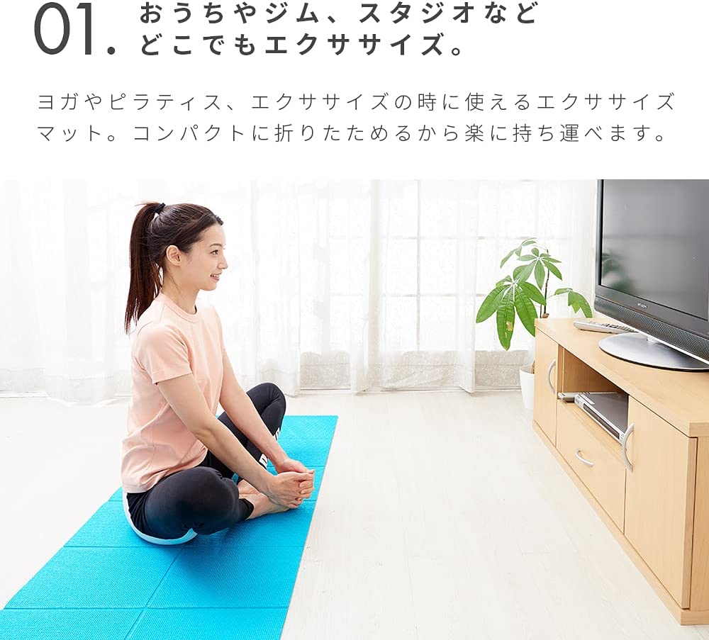 ヨガマット トレーニングマット 折りたたみ 60×170cm 厚手 極厚 6mm エクササイズ ストレッチ ピラティス