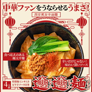 ビャンビャン麺4食セット！！話題の中華麺料理！ご家庭で本場の味を ゆうパケット