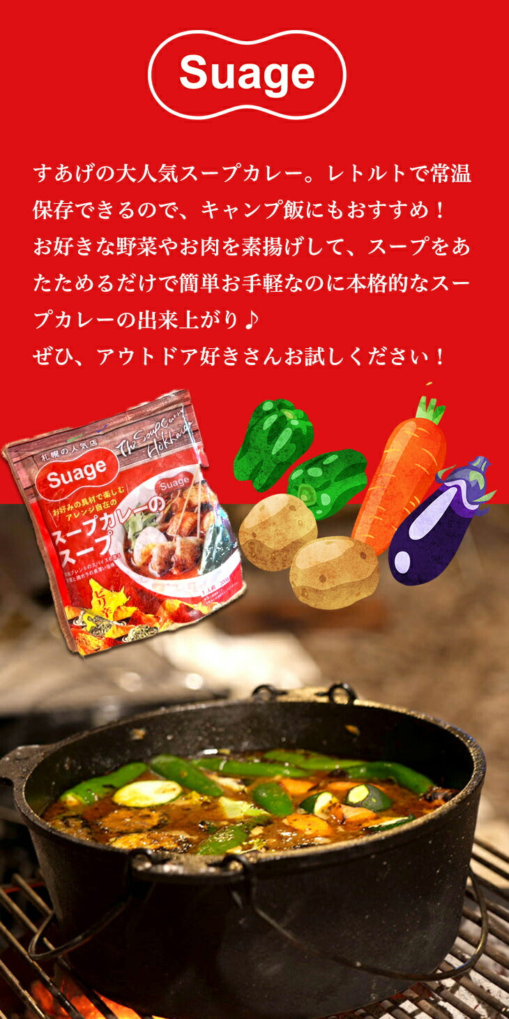 【当店限定】【ポスト投函！札幌有名店の味4食】 スープカレー Suage 辛味スパイス付4パックセット 激辛まで調整可能！常温保存で備蓄にも便利  北海道 スープカレー Suage 4人前 辛味スパイス2パック付 セット 常温 4パック ネコポス 送料無料 激辛 調整可能 札幌 有名店 すあげ 本格 カレー スープ 液体 具なし アレンジ 自由 備蓄 常温保存 家族 4食 まとめ買い【ネコポス発送】
