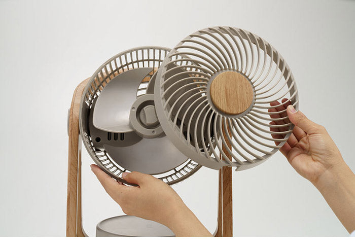 (グレー)WOOD STYLE 節電センサー付DCサーキュレーター CF-T2314 アイボリー グレー グレージュ 空気循環 扇風機 木目 おしゃれ デザイン かわいい インテリア 家電 シンプル スリーアップ THREEUP【送料無料】