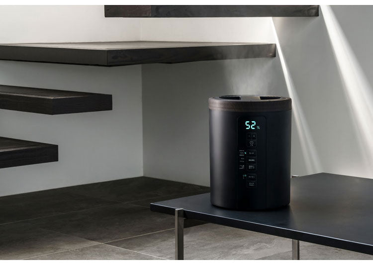 (ブラック)スチーム加湿器 スチームポット 3L 上部給水 スチーム式 最大600ml/h フッ素加工タンク 湿度設定 LEDディスプレイ 多機能 チャイルドロック スリーアップ THREEUP ST-T2370