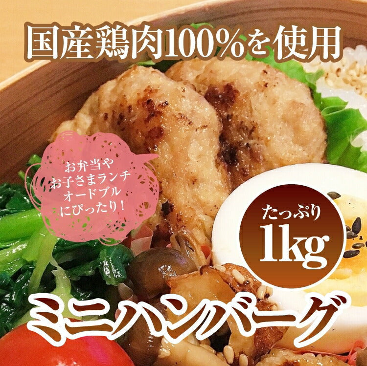 国産 ミニハンバーグ 1kg 33-34個