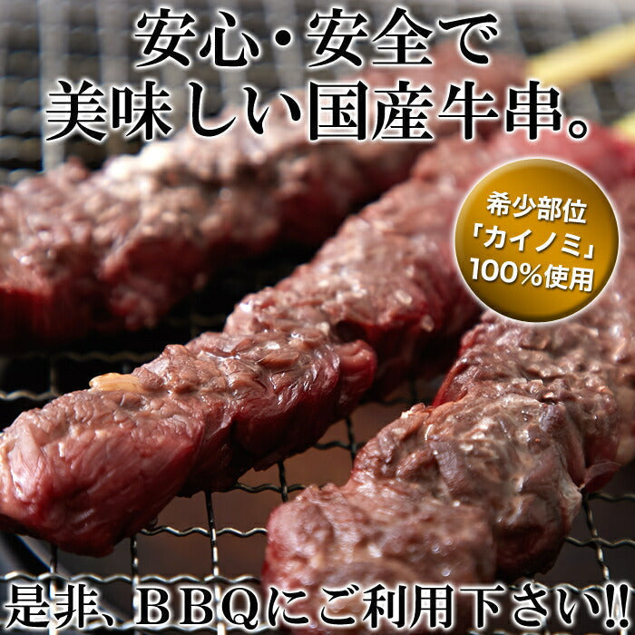 希少部位「カイノミ」100％使用!!国産牛BBQステーキ串約60g×5本（約300g）