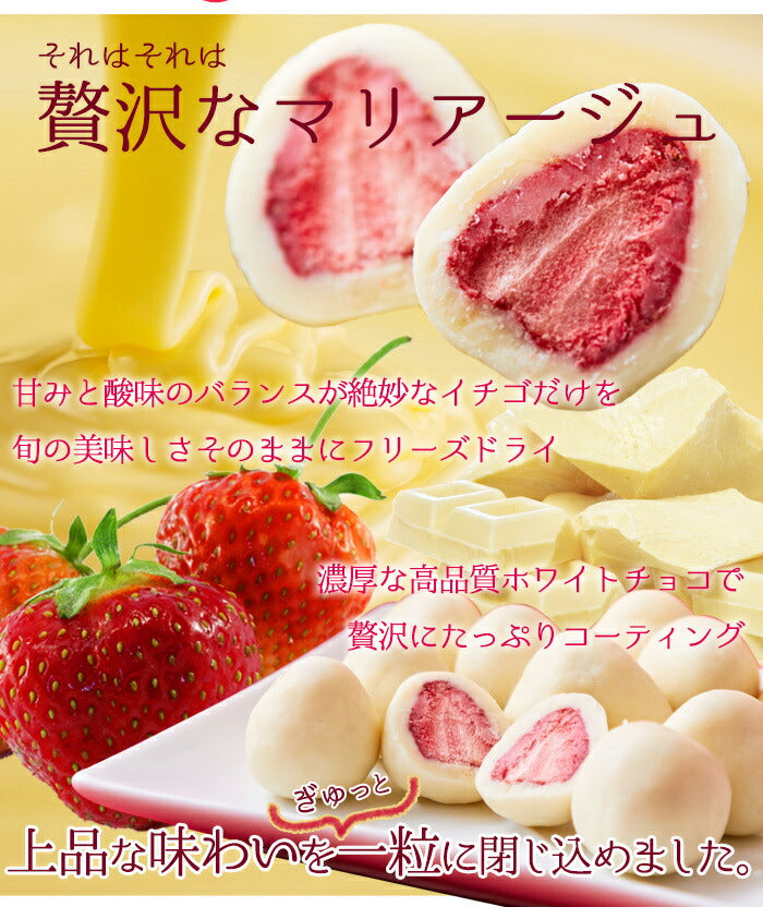 贅沢まるごと いちご の ホワイトチョコ どっさり250g チョコ