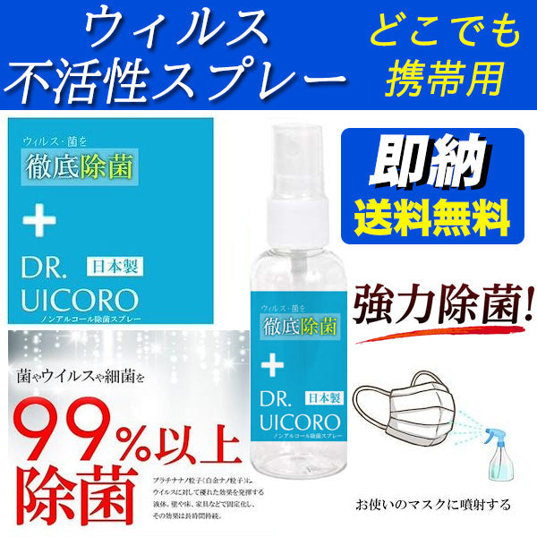 強力ウィルス対策　DR.UICCORO ドクターウィコロ　ノンアルコール除菌スプレー 抗菌　除菌　マスク　ウイルス　菌　除菌スプレー　ウイルス
