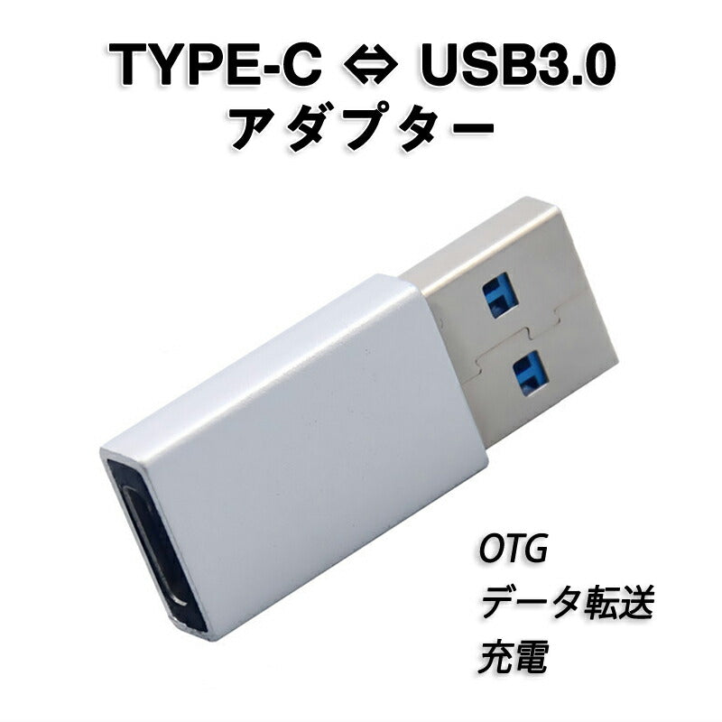 Type-C シルバー usb3.0変換アダプター データ転送 充電 従来のUSB充電器でiPhone12/12mini/12Pro/12Pro Maxを充電するための転換コネクタ 3A コンパクト