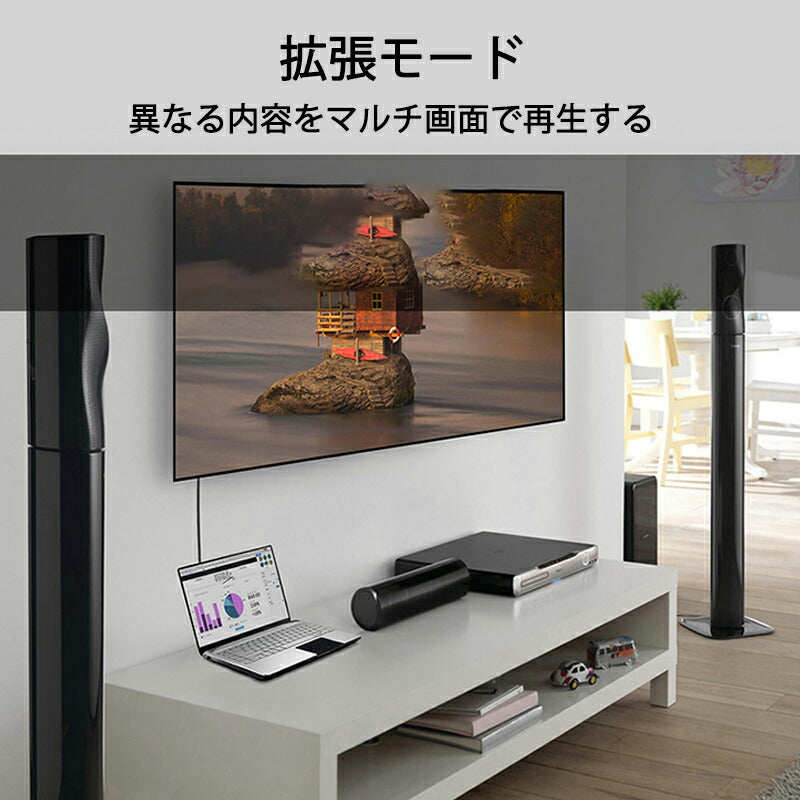 USB HDMI 変換ケーブル 黒色 USB 3.0 to HDMI メス V1.4 1080P フルHD パソコン Mac ノートPC ディスプレー 増設 モニター プロジェクター接続