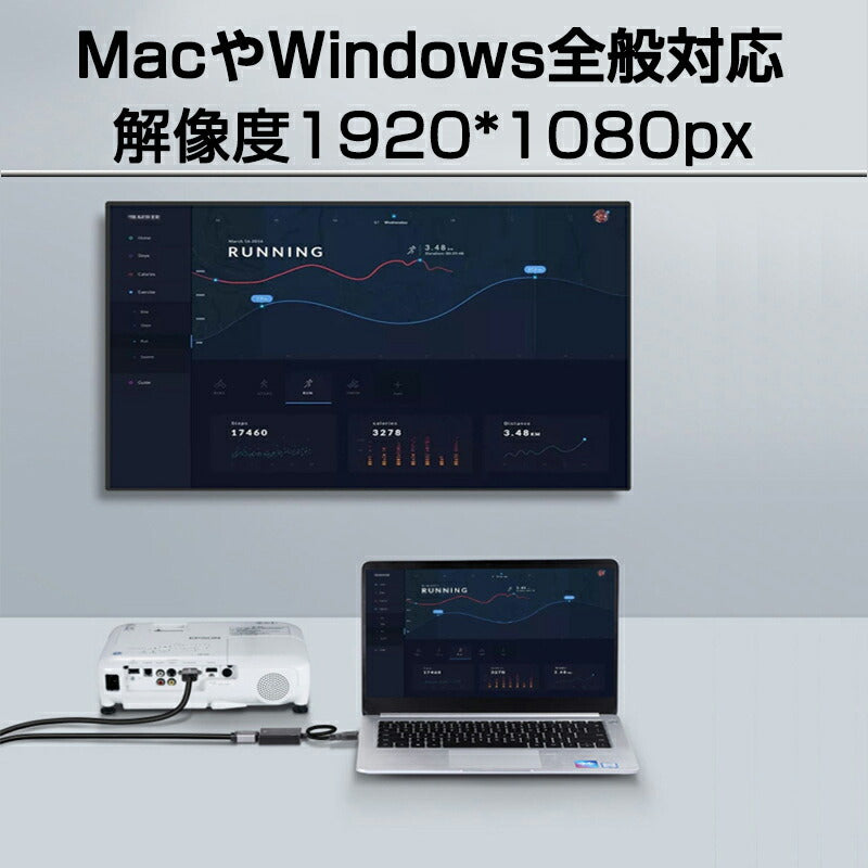 USB VGA 変換ケーブル 黒色 USB 3.0 to VGA D-sub メス 15ピン 1080P フルHD パソコン Mac ノートPC ディスプレー 増設 モニター プロジェクター接続