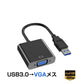 USB VGA 変換ケーブル 黒色 USB 3.0 to VGA D-sub メス 15ピン 1080P フルHD パソコン Mac ノートPC ディスプレー 増設 モニター プロジェクター接続
