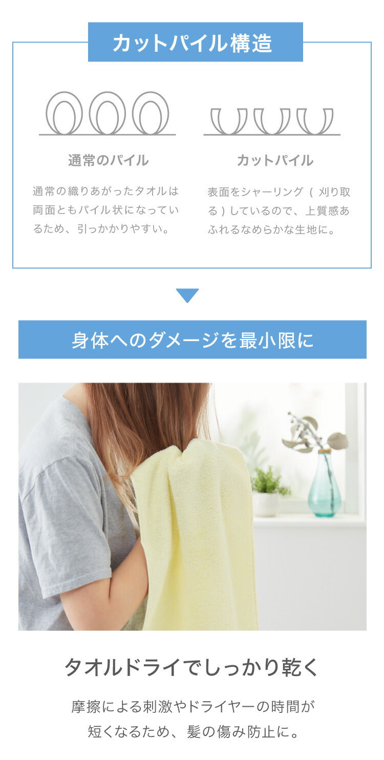 (ブルー)CBジャパン シービージャパン マイクロファイバー フェイスタオル ブルー 吸水タオル 髪 室内干し 梅雨 ペット キャップ キューティクル ドライヤー 時短 新生活
