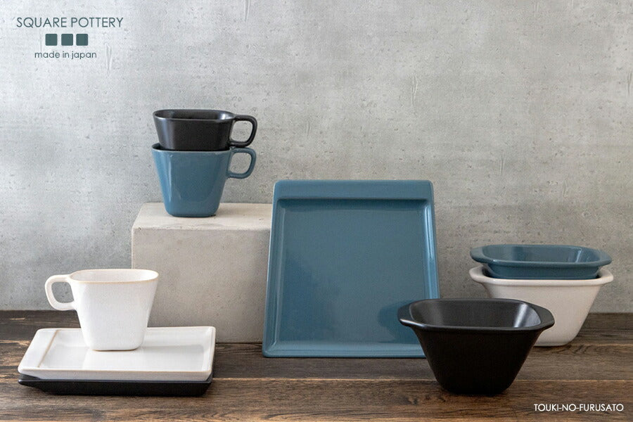square potteryマグ ブラック 117×75×75H　245cc 黒 black 電子レンジOK 食洗機OK MUG コーヒーマグ コーヒーカップ マグカップ マット 食器 SNS映え インスタ映え スクエアポタリー 四角いマグ 国産 美濃焼 日本製 おしゃれ    陶器のふる里  trysケ