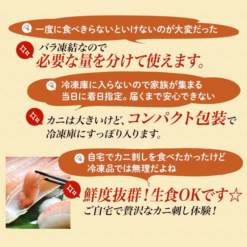 1.6ｇ（3～6人前）極上【特大】生ズワイガニ 5Lサイズ