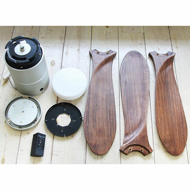 【限定クーポンで5%OFF！】Modern Collection LED シーリングファン REAL wood blades 昼白色 リモコン付き JE-CF004M  WH（ホワイト）
