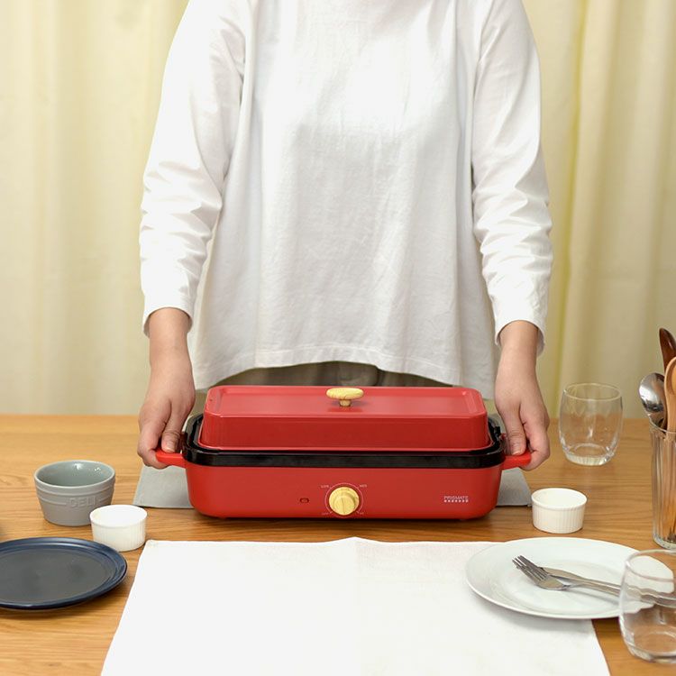 【限定クーポンで5%OFF！】LB（ライトベージュ）スリムホットプレート 3つのプレートと 楽しく使えるレシピブック付 PR-SK035 PRISMATE プリズメイト 公式店
