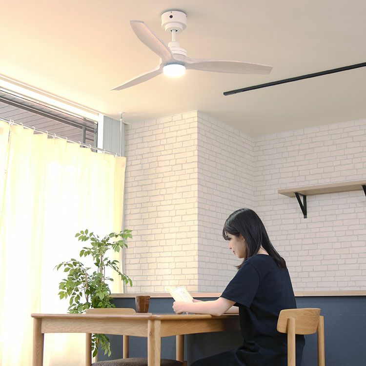 【限定クーポンで5%OFF！】BK（ブラック）LED シーリングファン JE-CF044 DCモーター REAL wood blades 公式店 LED内蔵