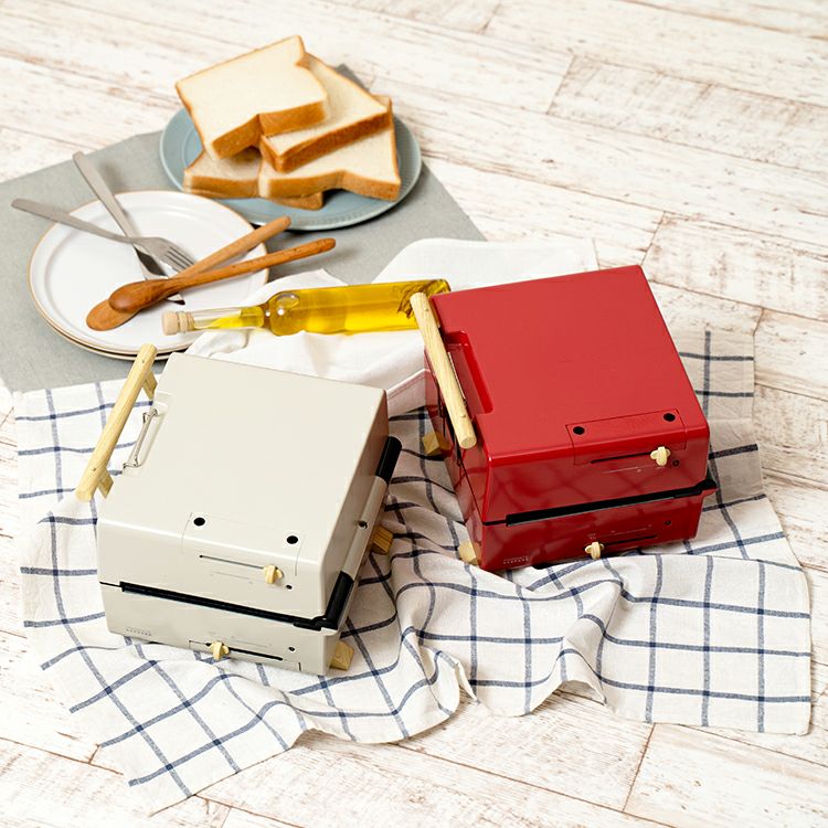 【限定クーポンで5%OFF！】LB（ライトベージュ）グリルホットサンドメーカー 3種のプレートと楽しく使えるレシピブック付 PR-SK033 PRISMATE プリズメイト 公式店