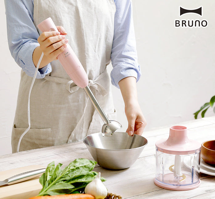 ハンドブレンダー BRUNO ブルーノ マルチスティックブレンダー BOE034 ブレンダー チョッパー 電動（ピンク）