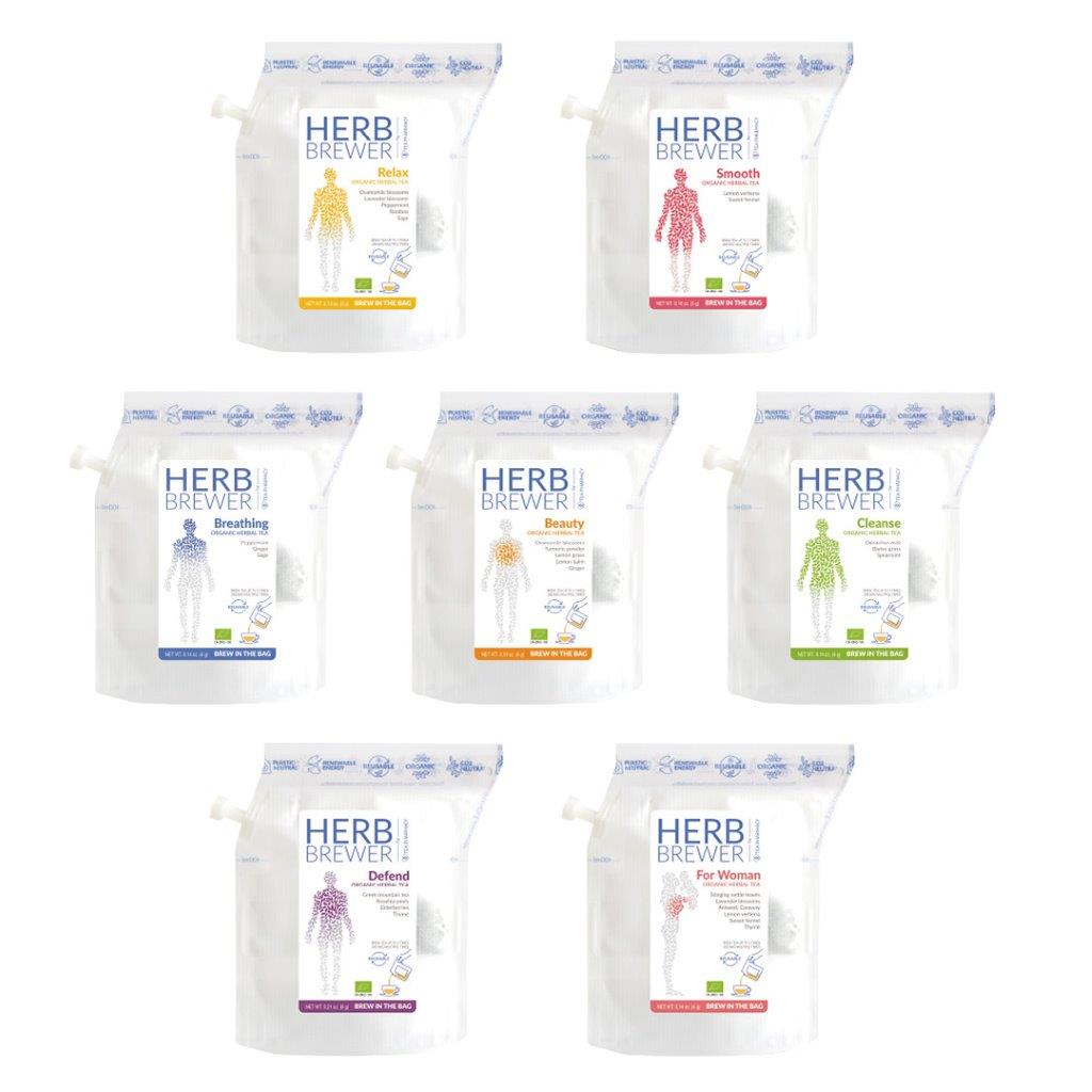 ★非掲載★【HERB BREWER】ハーブティー 7種類セット 贈り物 ギフト ハーブ 紅茶 簡単 手軽 ブレンド オーガニック ポット 急須 注ぐだけ ローズヒップ タイム ペパーミント セージ ジンジャー レモングラス シナモン カモミール ラベンダー スペアミント ダンデライオン ※代品不可
