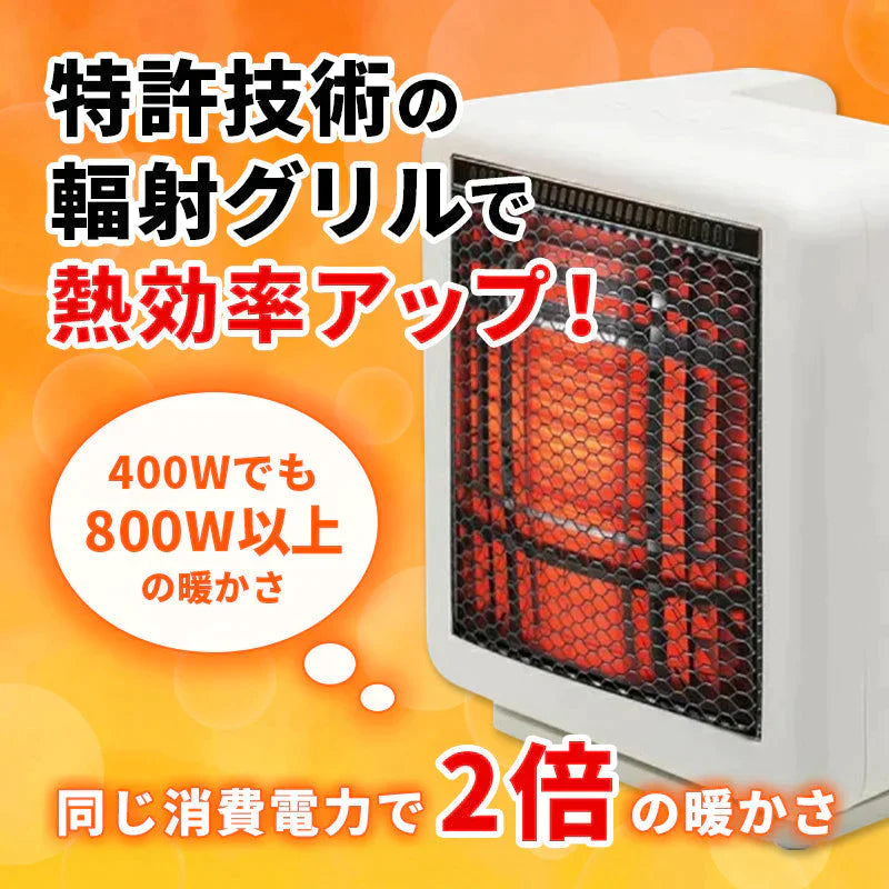 節電 ビームヒーターミニ 【同じ電気代で約2倍の暖かさの省エネ設計 1シーズンで約１万円の節電】電気 ストーブ 足元 暖房 カーボン セラミック ヒーター 遠赤外線 転倒OFF 速暖 省エネ トイレ車中泊 キャンプ コンパクト 小型 軽量  (ライトブラウン) RLC-BHMINI(LB) RELICIA TOHO