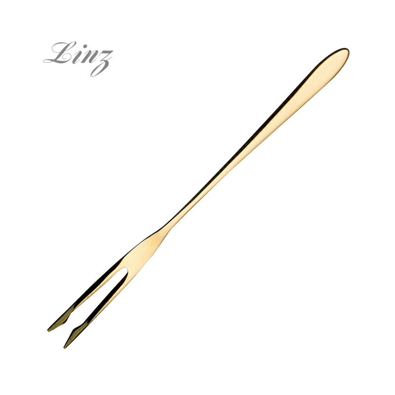 【メール便可】ラッキーウッド 18-10ステンレス／24金仕上 リンツフォンジュ＆オードブルフォークＳ 10441-250 小林工業株式会社