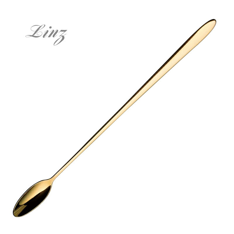 【メール便可】ラッキーウッド 18-10ステンレス／24金仕上 リンツカフェスティックスプーンL 10459-050 小林工業株式会社