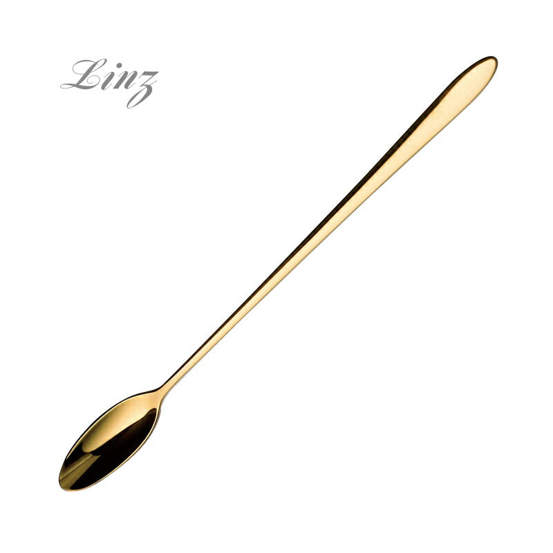 【メール便可】ラッキーウッド 18-10ステンレス／24金仕上 リンツカフェスティックスプーン M10459-150 小林工業株式会社