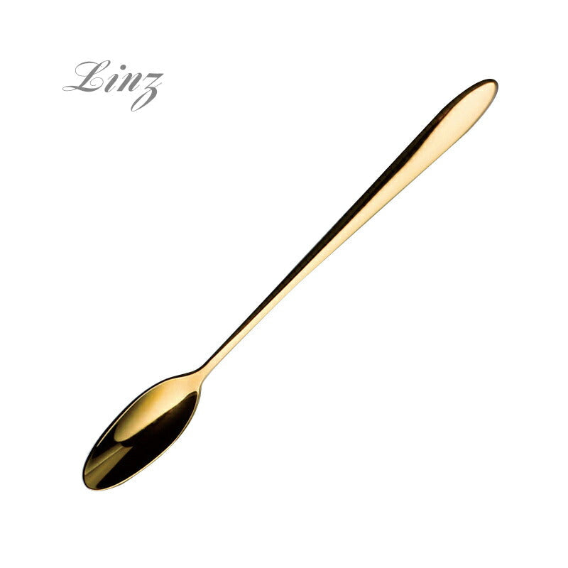 【メール便可】ラッキーウッド 18-10ステンレス／24金仕上 リンツカフェスティックスプーンS 10459-250 小林工業株式会社