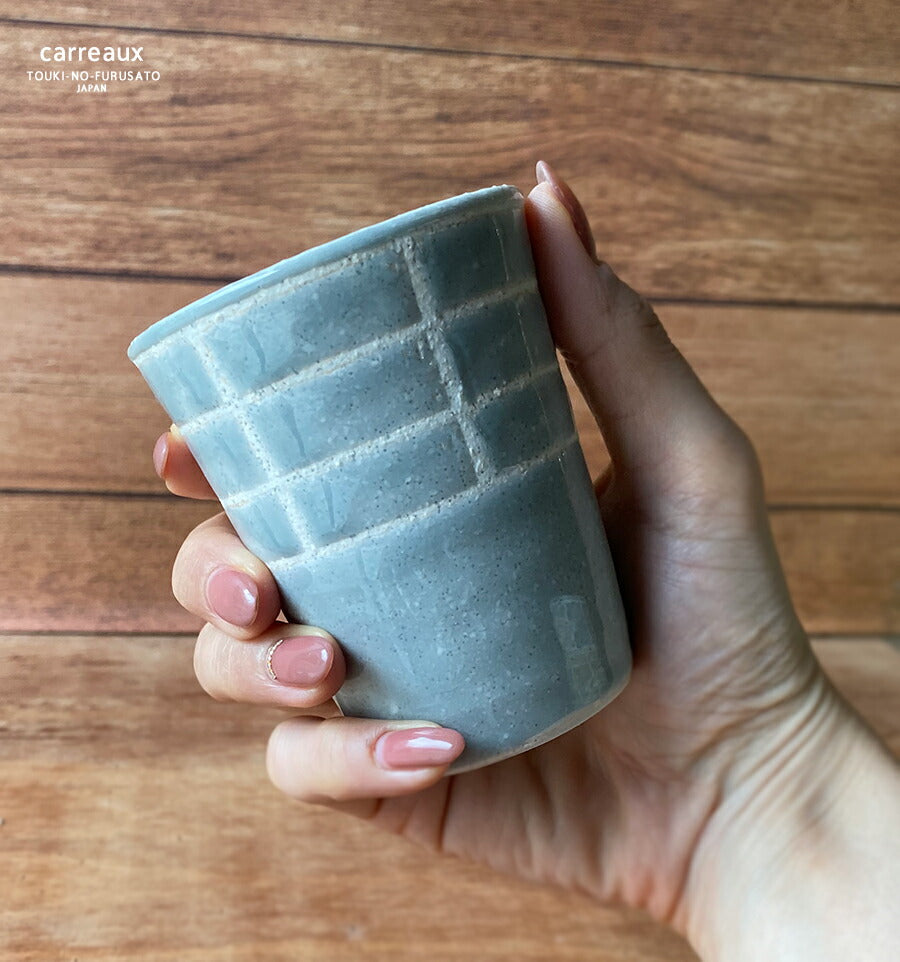 カロフリーカップブルー 直径7.2cm 175cc 食器 湯呑み コップ タンブラー 水色 ライトブルー 国産 磁器 電子レンジOK オーブンOK 食洗機OK 美濃焼   陶器のふる里  trysケ