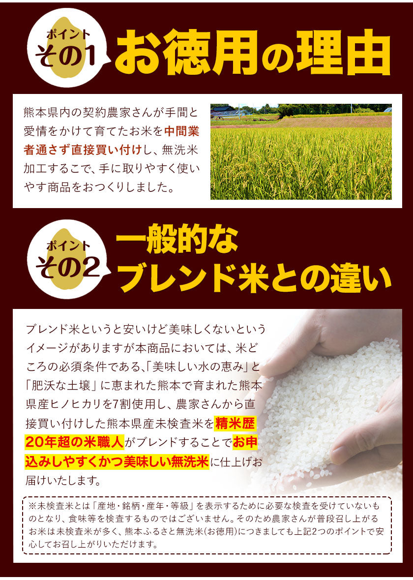 無洗米 10kg (5kg ×2袋)  熊本県産 令和3年産 ひのひかり 7割使用