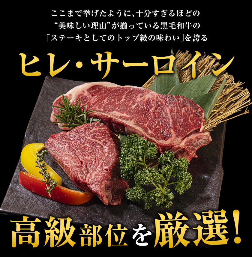【50人シェア買い企画】九州産黒毛和牛 厳選ステーキセット ヒレ200g サーロイン300g